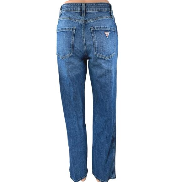 Guess 90s Dad Fit Women's Blue High Waisted Straight Leg Denim Jeans Size 25 - Picture 3 of 6